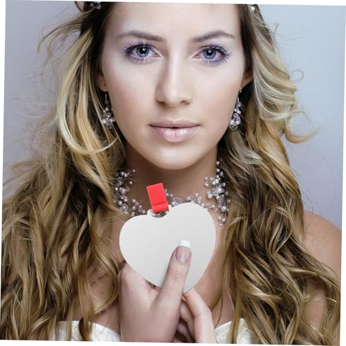 Espejo compacto de maquillaje en forma de corazón 2 piezas miniatura 5