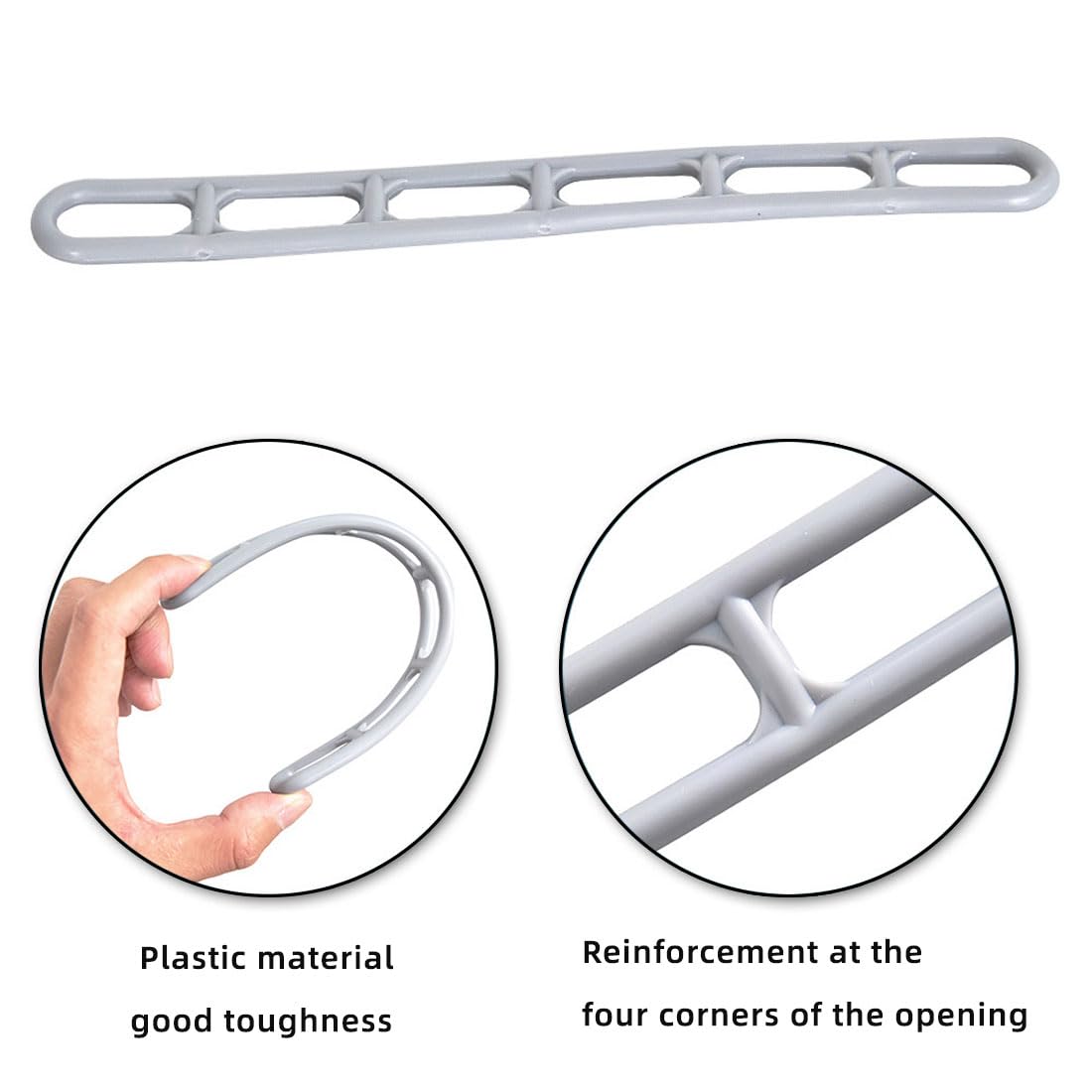 Lot De 30 Sangles De Tension En Caoutchouc Extra Robustes – Pour Auvents, Tentes, 225x26 Mm, Gris