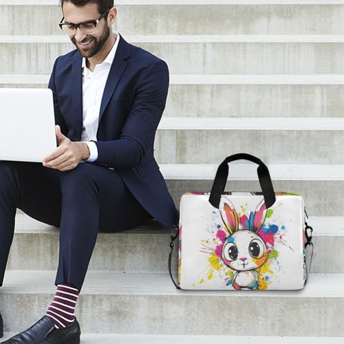 Maletín portátil para laptop 15.6" con arte de conejo miniatura 3