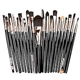 Gusif 20Pcs Makeup Brushes Set Eyeshadow Foundation Powder Eyeliner Eyelash Lip Make Up Brush Cosmetic Beauty Tool Kit Hot(BLACK)