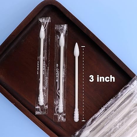 200 Count Individually Wrapped Cotton Swabs, Travel Cotton Swabs, Cotton Stick, Spiral Pointed Cotton Swab - Image 3