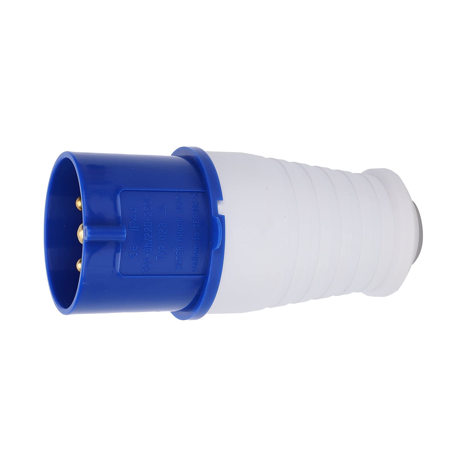 Industrial 3 Pin Single Phase Power Plug and Socket, 32A, 220-250V, Waterproof, IP44, ABS and Brass, Heavy Duty
