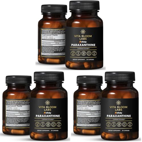 Image of Enfinity Paraxanthine Capsules, Clean Energy & Focus, Caffeine Alternative | 200 mg per Capsule | 30 Capsules per Bottle | Formulated in USA, GMP Certified, Non-GMO, Kosher (Pack of 3)