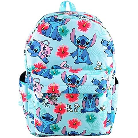 Wondapop Disney Lilo & Stitch 17 Inch Deluxe Backpack with Laptop Compartment (Aqua) Cover