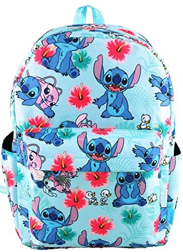 Wondapop Disney Lilo & Stitch 17 Inch Deluxe Backpack with Laptop Compartment (Aqua)