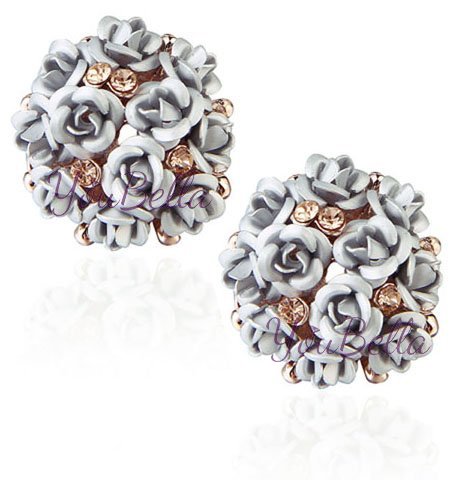 YouBellaJewellery for women earings Crystal Rose Shape Floral Stud Earrings for Girls and Women