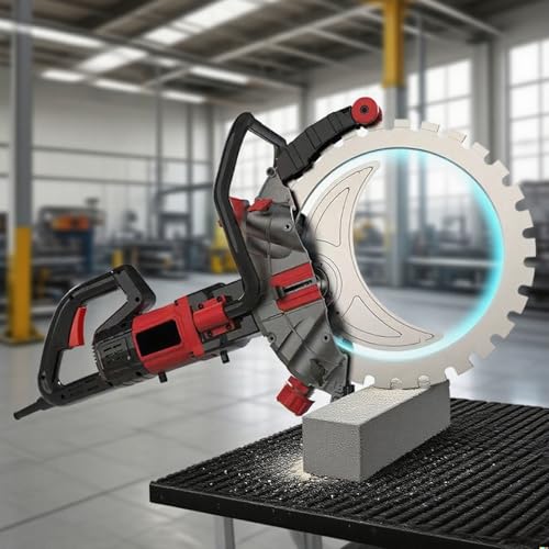 QINPI Sierra Circular De Mano para Hormigón De 16 Pulgadas, Cortadora De Pared Eléctrica De Alta Potencia De 8800 W con Suministro De Agua Húmeda, Profundidad De Corte De 11,8 Pulgadas