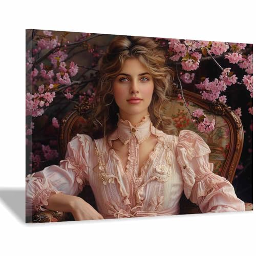 Impression sur toile portrait abstrait géométrique haut de gamme rose