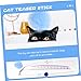 DOITOOL 3pcs Interactive Cat Toys Teaser Stick Crinkle Kitten Wand Pet Supplies Toy for Cats