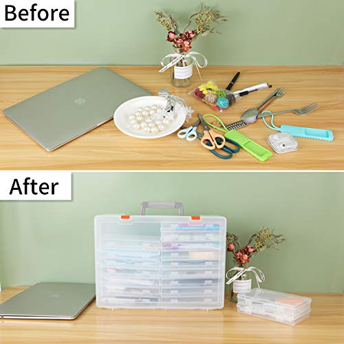 Photo Storage Box 4x6, 18 Inner Extra Large Organizer Acid-Free Photo Keeper Storage Case, Plastic Craft Storage Box for Stickers Stamps Seeds (Clear, 18 Boxes) by Gbivbe - Image 5