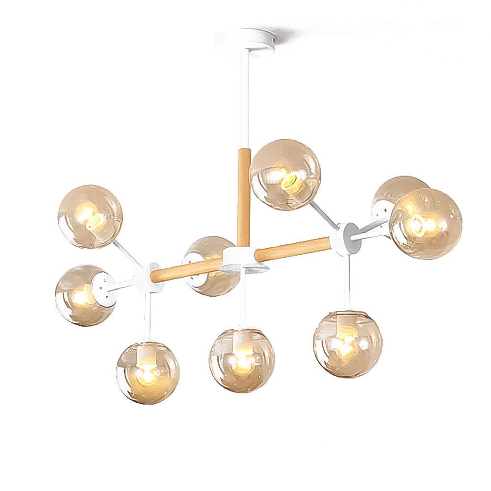 KXEcoLife Industrial Vintage Chandelier 9Light Solid Wood Ceiling Fixture for Kitchen Dining Room Living RoomRustic Blue Lighting Design Modern Home Decor