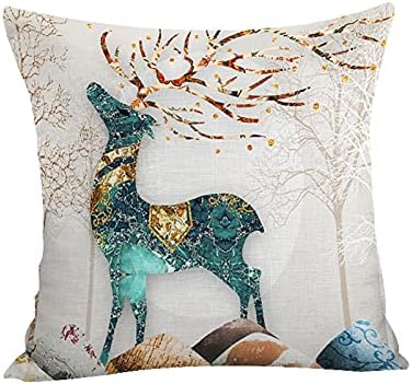Findvoor Stamped Cross Stitch Pillow Kits Full Range of Embroidery Pillow Patterns Starter Kits for Beginners Adult or Kids DIY Cross Stitches Needlepoint Kits 11CT-Fortune Deer 17.7×17.7 inch
