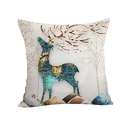 Findvoor Stamped Cross Stitch Pillow Kits Full Range Of Embroidery Pillow Patterns Starter Kits For Beginners Adult Or Kids Diy Cross Stitches Needlepoint Kits 11Ct-Fortune Deer 17.7×17.7 Inch #TOP2