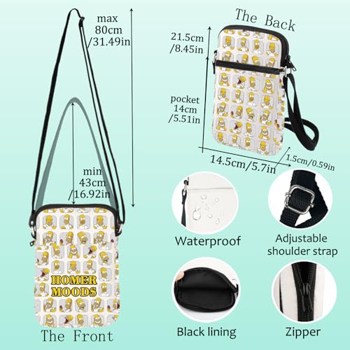 LEVLO Funny Homer Jay Crossbody Bag Homer Fans Gift Homer Moods Shoulder Bag Homer Family Merch2