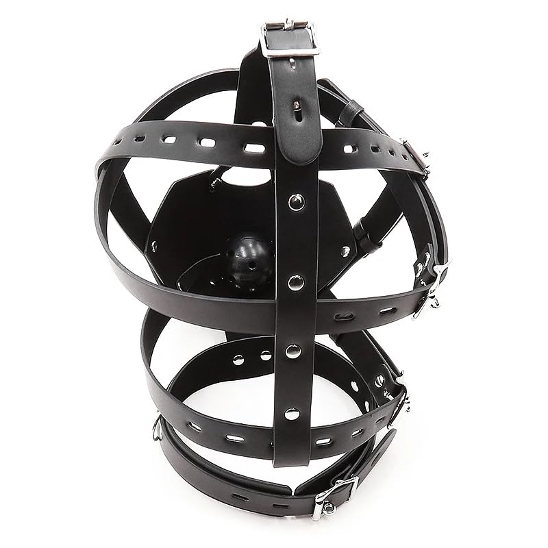 Masque de rôle en cuir noir demi-fuite visage - Noir