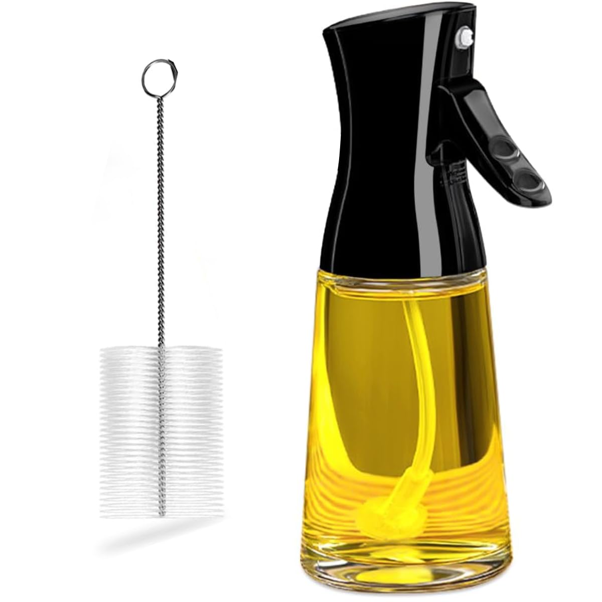 LeaflaiOil Sprayer for Cooking - 180ml Glass Olive Oil Sprayer Mister with Brush