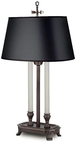 Miniatura 2 de Stiffel Lámpara de escritorio de 2 columnas de bronce antiguo antiguo de 28 pulgadas de alto