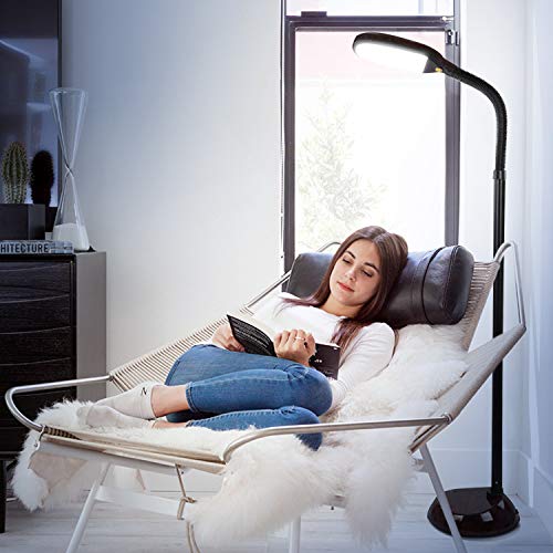 Brightech Litespan - Bright Led Floor Lamp For Crafts And Reading, Estheticians' Light For Lash Extensions, Adjustable Gooseneck Standing Lamp For Living Room, Bedroom And Office - Havana Brown #TOP5