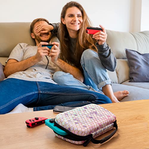 Lokigo Nintendo Switch Case / Nintendo Switch Case Oled Model, Protective Travel Switch Carry Case For Girls Women With 20 Games Cartridges For Console Joy-Con & Accessories, Mermaid #TOP6