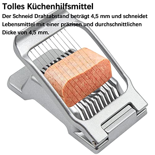 Eierschneider, Profi Eierteiler Schneiddrähte aus Edelstahl Spülmaschinenfest, Stable Eischneidewerkzeug aus Aluminium Eierschneider für runde und ovale Eier Schneiden Silit Gitter 4