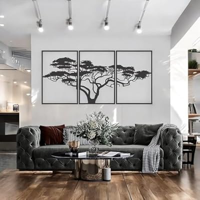 Tubibu Árbol de la Vida Decoración de Pared Mural Metal Negro 3D Moderna Cuadros para Hogar Oficina Dormitorio Salón (Africano, L) | Ya disponible en tu tienda friki favorita! En mundofriki.es!