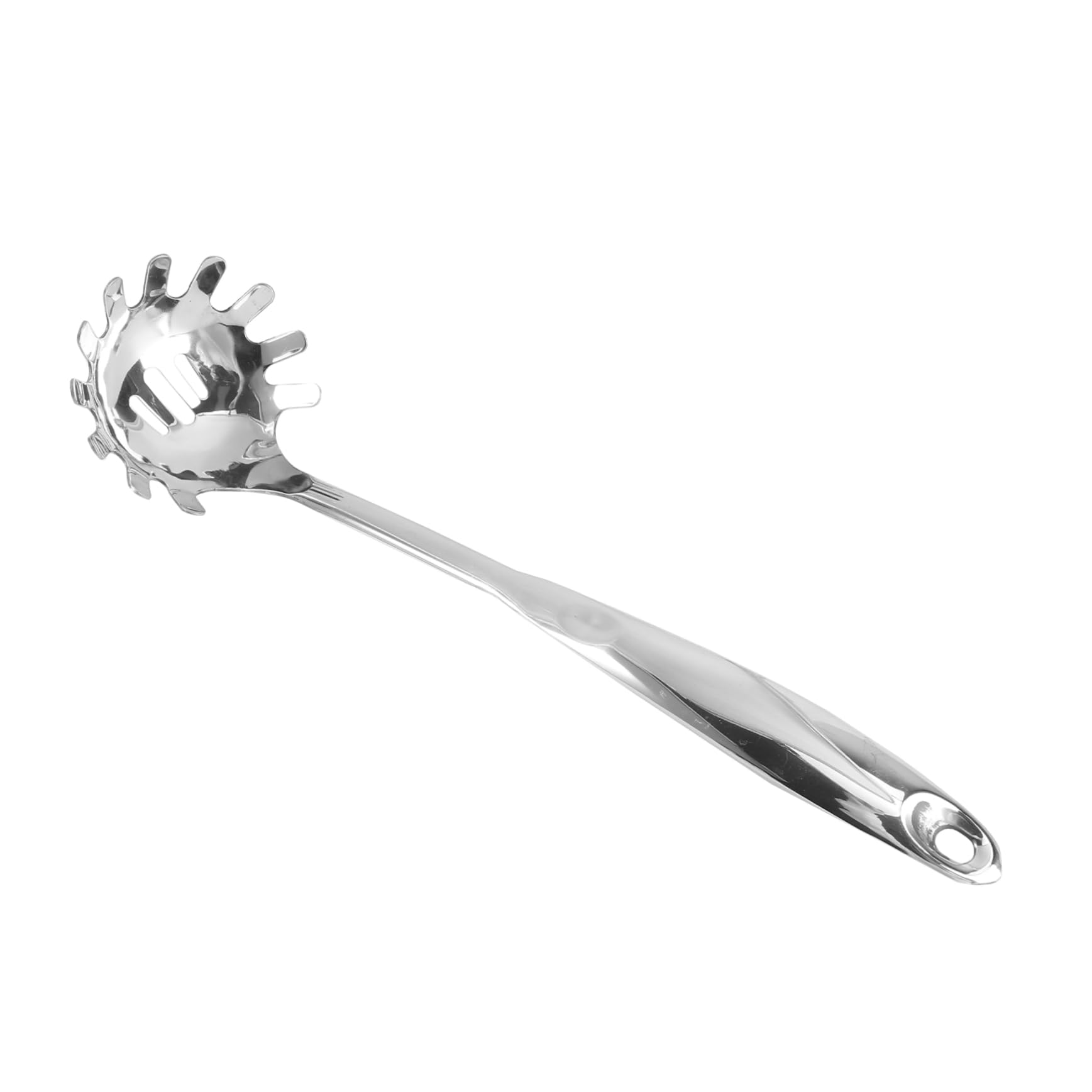 COLLBATH 304 Slotted Spoon Skimmer Kitchen Noodle Spoon Spaghetti Server Spoon Slotted Spoon for Noodles Silver Pasta Spoon Pasta Fork Handle Spaghetti Strainer for Noodles Spaghetti Spoon