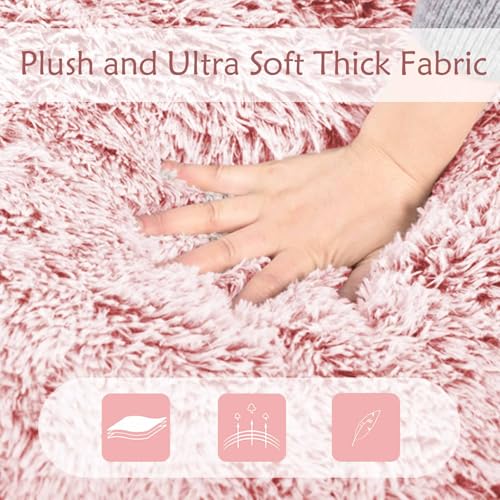 Image of Plush Faux Fur Bean Bag Chairs, Memory Foam Filled Sofa Chair Shape Bean Bag for Adults /Teens /Kids, Ultra-Soft Lazy Sofa for Living Room Bedroom College Dorm, Pink