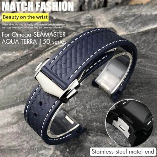 Bracelet FKM 20mm 21mm compatible Omega Aqua Terra 150M Worldtimer - 2