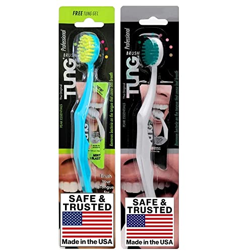 The Original TUNG Brush - 2 Pack - Tongue Cleaner (Colors Vary)