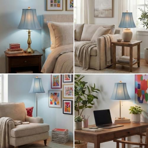 Image of Royal Designs, Inc. BSO-704-12BLU-2 True Bell Basic Lamp Shade, 6.5 x 12 x 10.5, Blue, 2-Pack