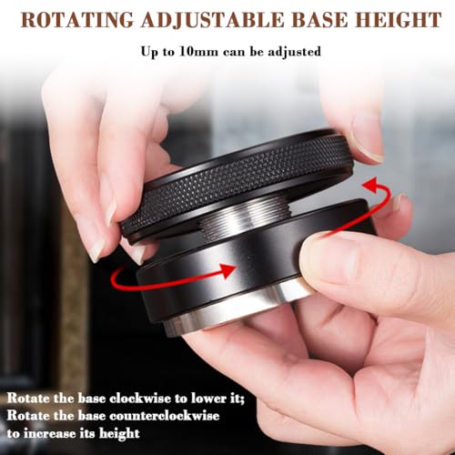 Image of Supvox Stainless Espresso Tamper 58mm 304 Stainless Coffee Distributor, Stylish Spiral Groove Pattern, Anti-Slip Diamond Texture Trim, Coffee Hand Leveler Tamper Espresso