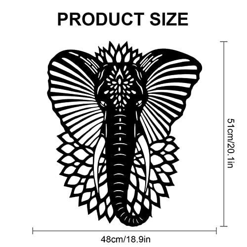 Izzya Elephant Metal Wall Art, Black Home Art Iron Decorations, Window Frame Wall Art Wall Plaque, For Office Living Room Wall Hangings #TOP1