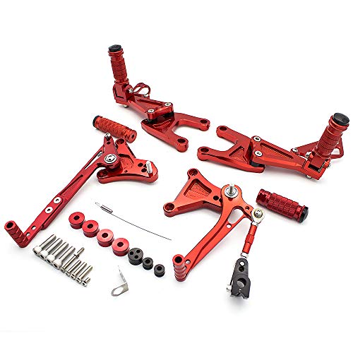 FXCNC CNC CNC Billet Motorcycle Adjustable Rearsets Foot Pegs Rear Set Compatible with Benelli TNT 125 135 TNT125 TNT135 BJ125 2016 2017 2018 2019 2020 2021