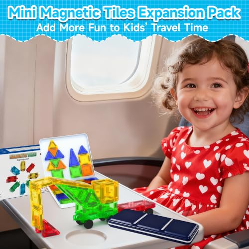 Image of 8 PCS Mini Magnetic Tiles Cars Construction Set, Magnetic Car Base