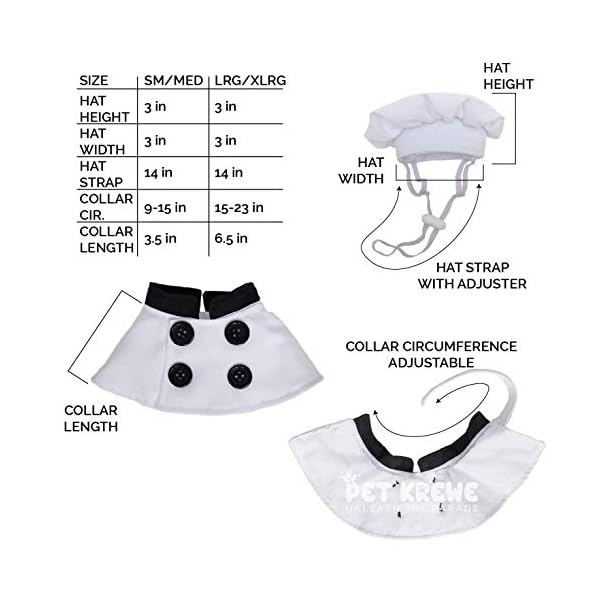 Pet krewe chef uniform dog costume fits dogs size small, medium, large or extra large - perfect for christmas holiday, parties, photoshoots, gifts for dog lovers - image 4
