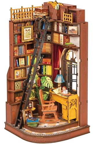 ROBOTIME Book Nook Model Kits for Adults - Corner Study, DIY Booknook 3D Wooden Puzzle Bookend Bookshelf Decoration Craft Gifts for Adults and Teens - Cosy Home Interiors ROBOTIME Book Nook Model Kits for Adults - Corner Study, DIY Booknook 3D Wooden Puzzle Bookend Bookshelf Decoration Craft Gifts for Adults and Teens - Image 9