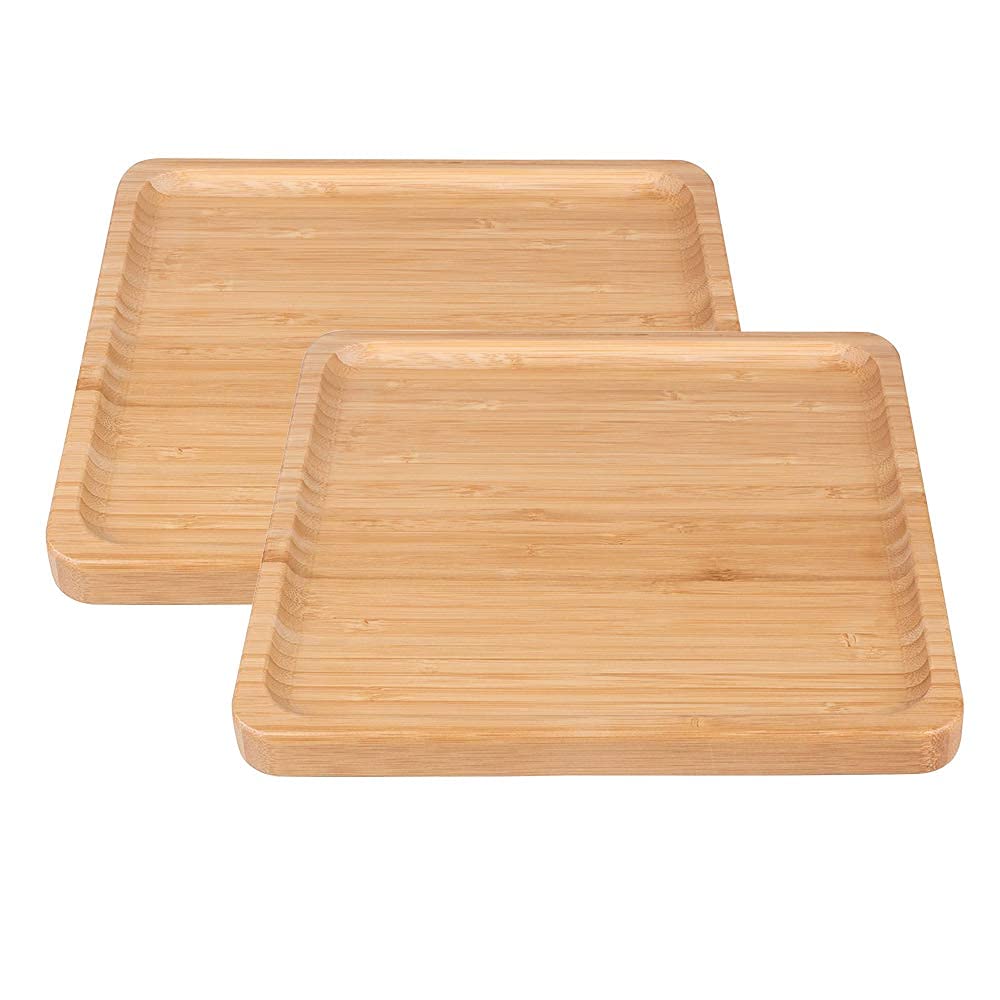Plato para Servir, Juego De Platos para Comida, Bandejas Cuadradas para Servir, Platos para Aperitivos Reutilizables, Platos para Cena/Frutas/Refrigerios/Platos para Ensaladas-25x25cm
