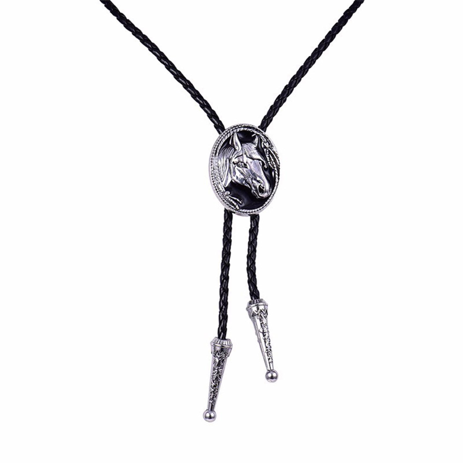 Morain Men's Horse Head Gothic Bolo Tie For Western Cowboy Necktie With Alloy Buckle Gentleman Halloween Accessories Bolo Tie For Bolo Tie Supplies Bolo Ties Western Bolo Tie For Western Cowboy