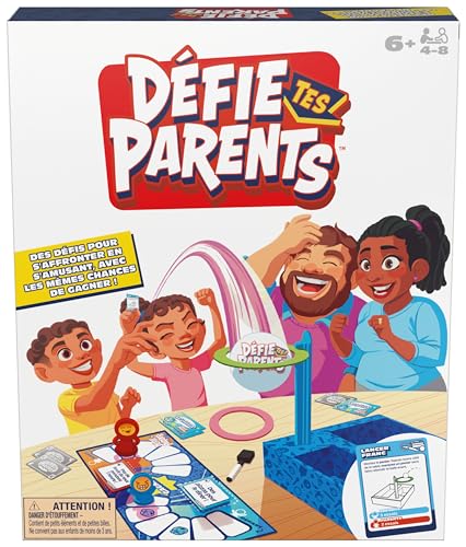 Spin Master Games - Défie Tes Parents 2025 - Jeu De Société Où Parents Et Enfants S’affrontent - Jeu De Plateau pour La Famille avec Questions Et Défis...