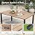 HERA'S HOUSE Patio Table and Chairs for 6, 7 Pieces Outdoor Deck Dining Sets, Wood-Like Rectangular Metal Table Set with Chairs for Lawn Garden Backyard, Blue