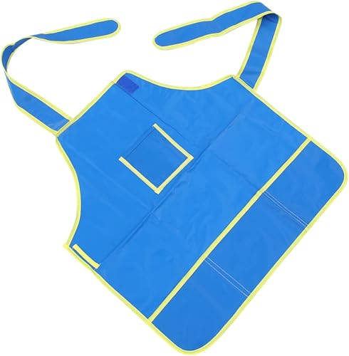 Art Smock for DIY Painting Drawing Blue Apron for Age for Creative Crafts and
