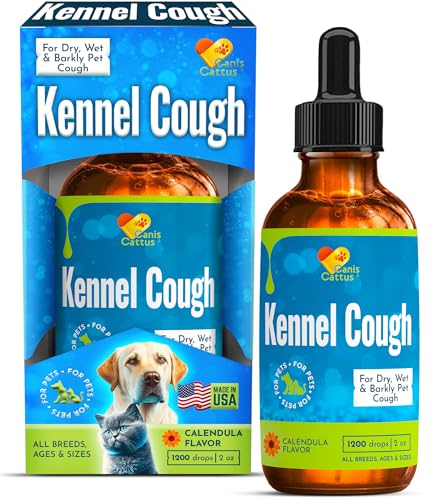 Kennel Cough Treatment for Dogs & Cats Helps with Sneezing, Throat Irritation & Allergies – Natural Dog Coughing Treatment for Breathing Support with Calendula Breeds Care – 2 oz