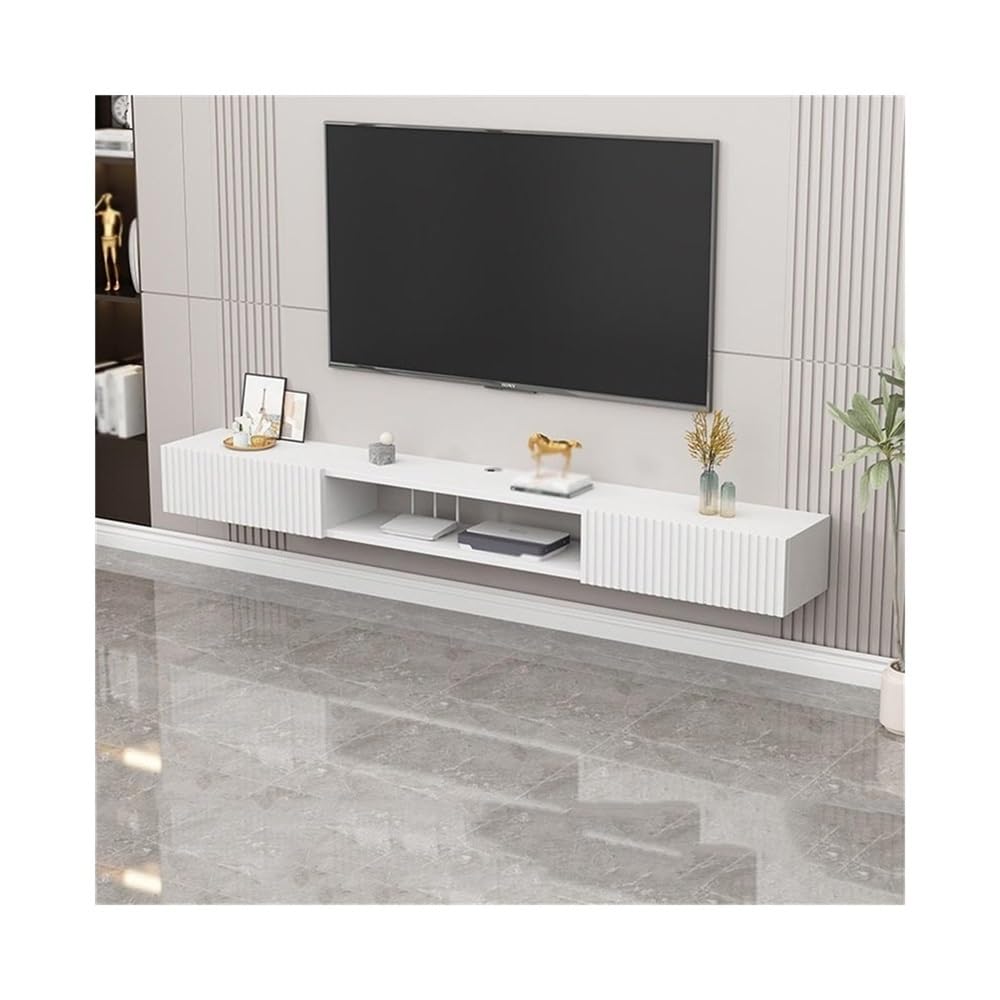 Soporte TV Pared Consola Multimedia de TV con Centro Entretenimiento Pared, estantes flotantes Puerta, Mueble Flotante Mueble de TV con estantes
