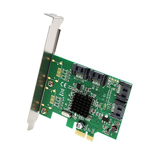 Image of PCIe 2.0 x1 4 Port SATA III Non-RAID Card, Marvell 9215, with Low Profile Bracket