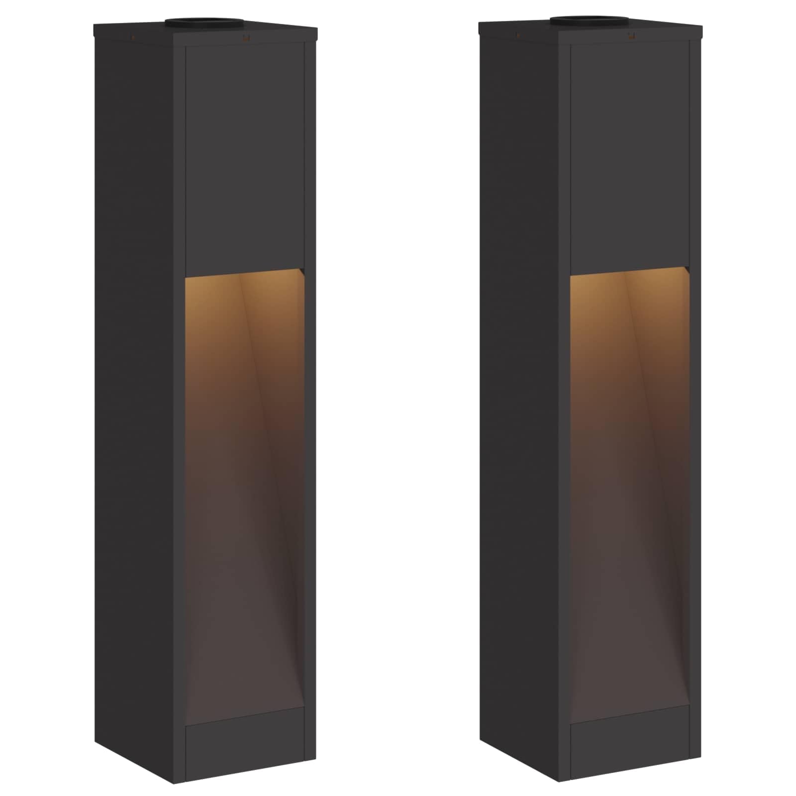 vidaXL Solar LED Wegeleuchte 2 STK. Warmes Weiß 18 x 18 x 80 cm