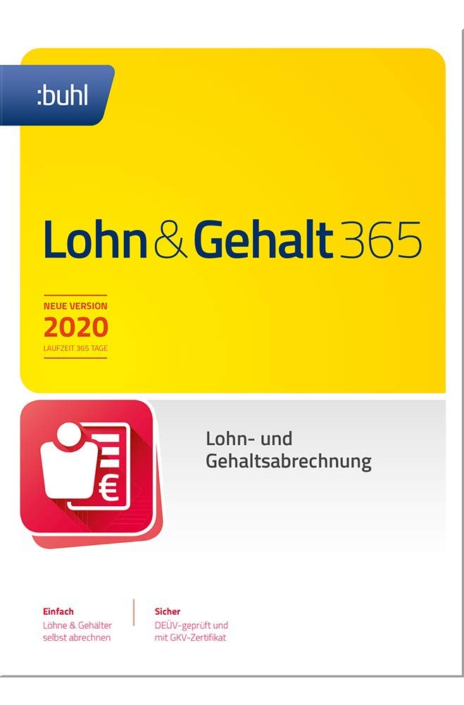 Lohn & Gehalt 365 (aktuelle Version 2020) Die ideale Software für die Lohnbuchhaltung in Unternehmen | 2020 | PC | PC Aktivierungscode per Email