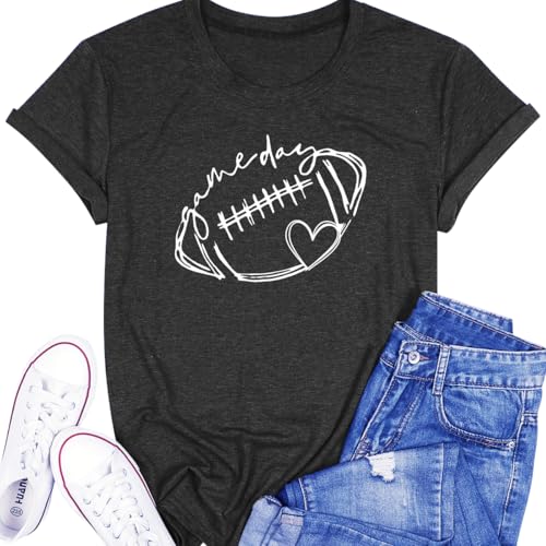 Image of Football Shirts for Women Game Day T Shirts Football Outfits