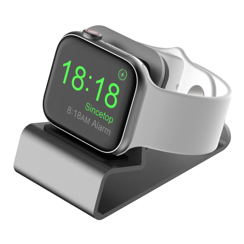 Sincetop Compatible with Apple Watch Charger Stand Ultra 2/Ultra/SE/9/8/7/6/5/4/3/2/1, Aluminum iWatch 49 45 41 44 40 42 38 Charging Holder Dock
