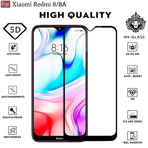 Image of CEDO Tempered Glass for Redmi 8 / 8A / 8A Dual | Screen Protector Full HD Quality Tempered Glass Anti-Scratch Edge to Edge Coverage with Easy Installation Kit (Black)