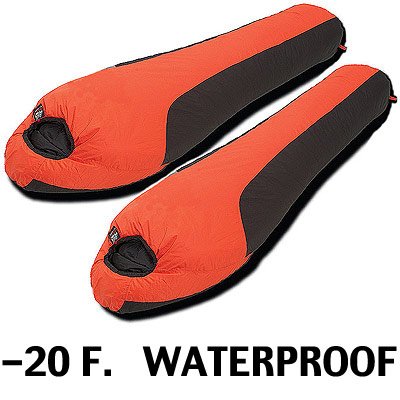 Mummy Sleeping Bags: Matched PAIR High Peak Mt. Rainier WATERPROOF ~ Minus 20 Degree F. -20 F. ~ Set of 2